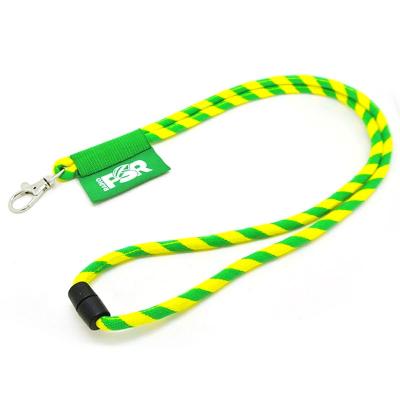 Round lanyard with woven label