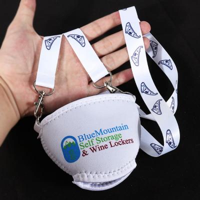 printing logo neoprene wine glass lanyard manufacturer